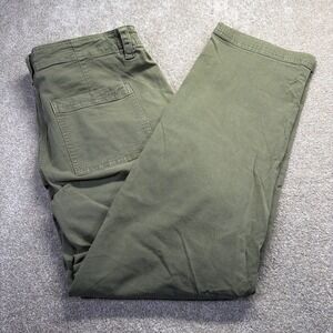 American Eagle Stretch Waist Cargo Pants Womens 14 Regular (FITS 34 X 30) Green